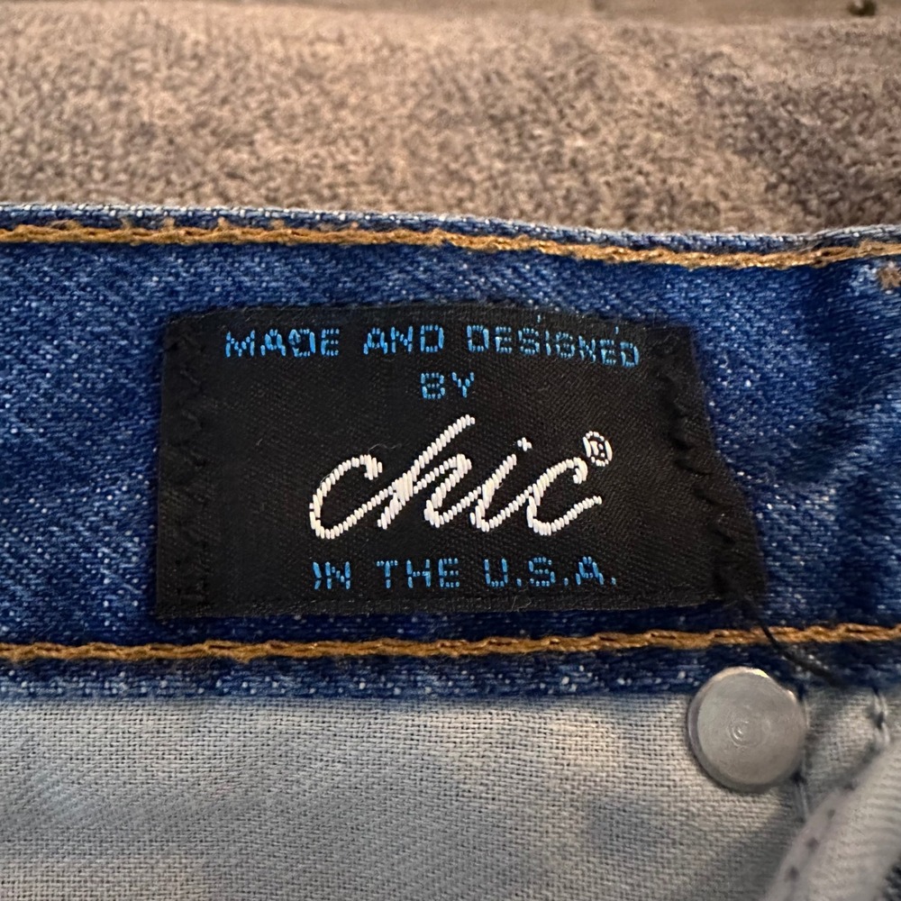 Vintage Chic High Waisted Mom‎ Jeans Medium Wash Made in USA Tapered Leg 18 Tall - Picture 5 of 9